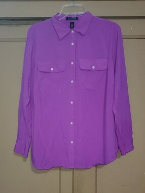 Lauren Ralph Lauren Fuschia Button-Down Shirt
